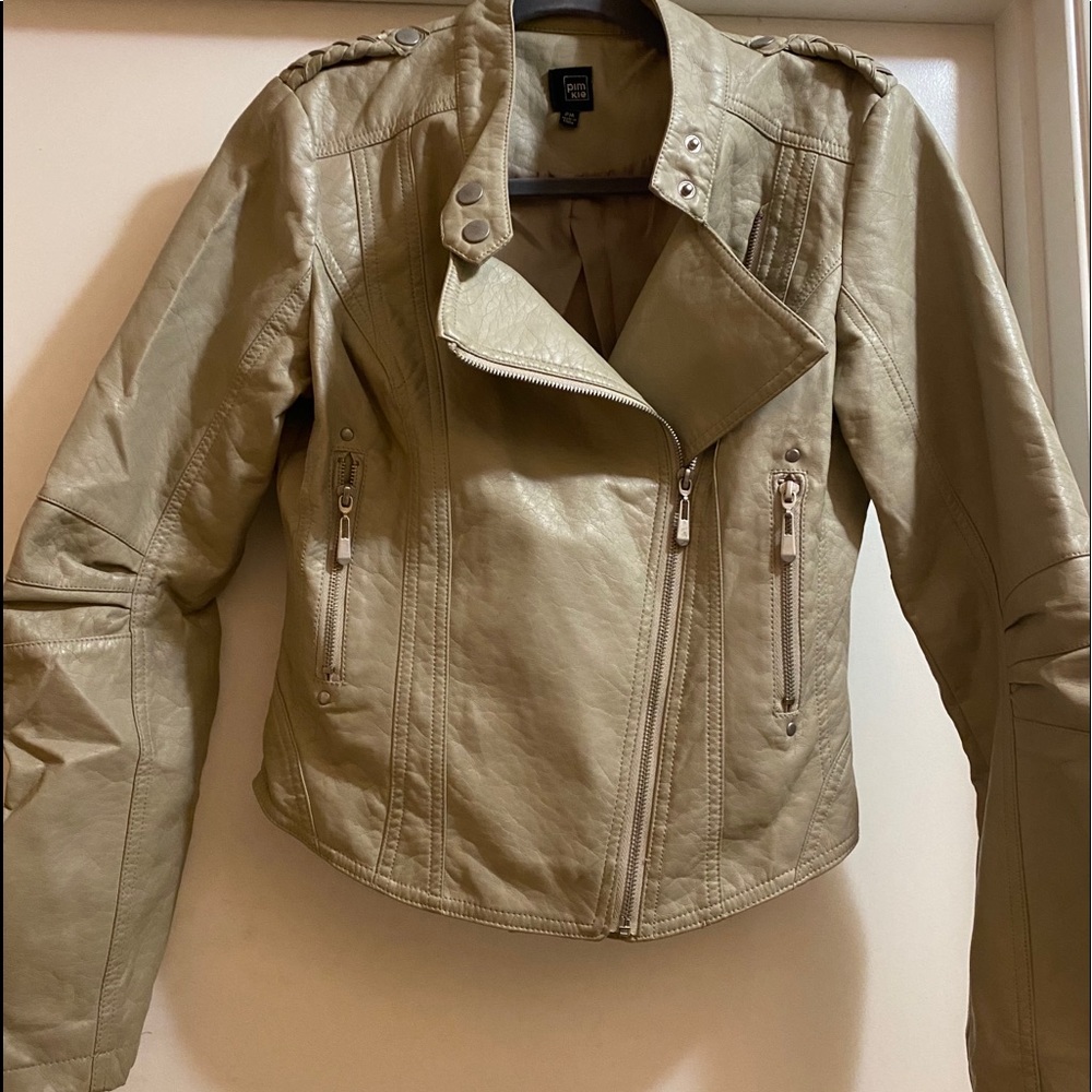 Tan leather jacket